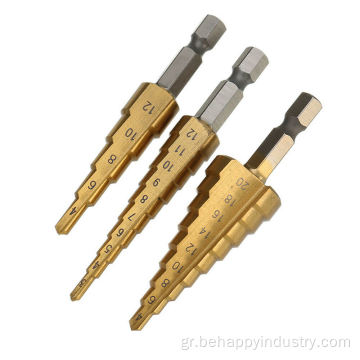 3pcs Hex Hex HSS Titanium Coated Step Drill